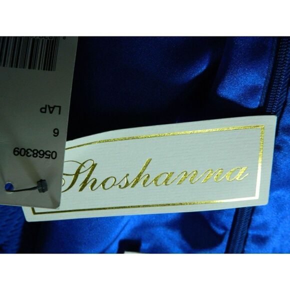 Shoshanna Dress‎ Size 6 Blue Textured Asymmetric Hem Sleeveless - Picture 9 of 10